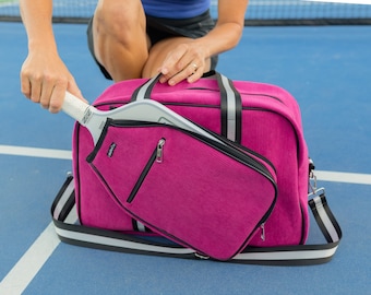 Pink Pickleball bag, Pickleball Bag for Her, Pickleball Gift, Pickle ball Bag, Pickleball Tote, Raspberry Pink Pickleball Bag