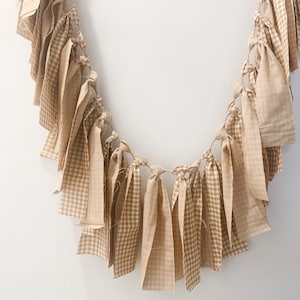 Yellow Gingham Rag Bunting