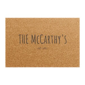 Personalized Family Doormat, Welcome Mat for Home, Custom Entryway Decor, Housewarming Gift, Rustic Door Mat