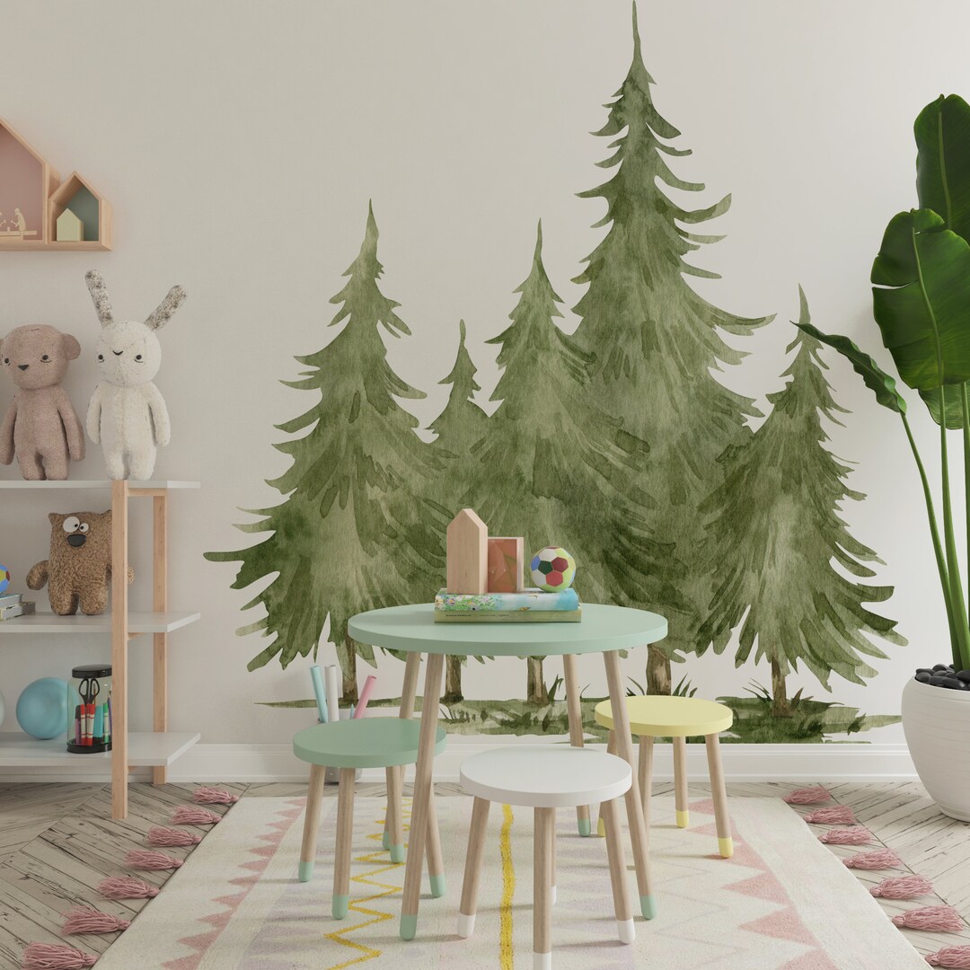 Large Trees Wall Decal Forest Wall Decal Tree Decal Large - Etsy