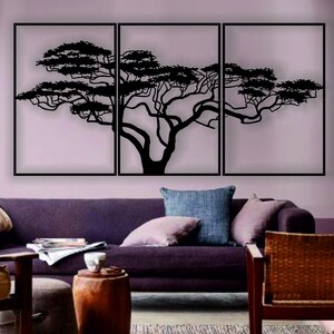 ArthursMetalWorld,BIG SIZE,3 Set Life of Tree,Africa,Housewarming,Wall Decoration,Sycamore,Oversize Boutique,Electrostatic painted metal art