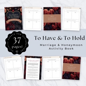 To Have and To Hold Marriage Relationship Journal | Honeymoon Activity Book | Relationship Workbook | Couples Journal | Bride and Groom Gift