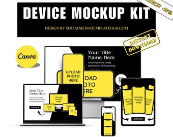 Canva Geräte Mockup Kit | Handy, Laptop & Tablet Rahmen (Instant Download)