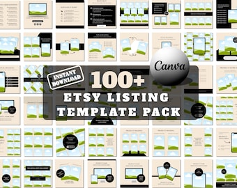 Plantillas de Canva para anuncios de Etsy: Kit de maqueta y descripción (descarga digital)