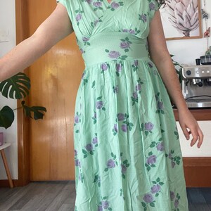 50s Floral Vintage Sun Dress True Vintage Dress Midi Dress Cottage Core zdjęcie 2