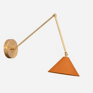 Mid-Century Modern Italian Brass Wall Sconce Single Arm Wall Lamp Light Wall Sconce Reading Light Fixture Bedside Lamp Stilnovo Lights.