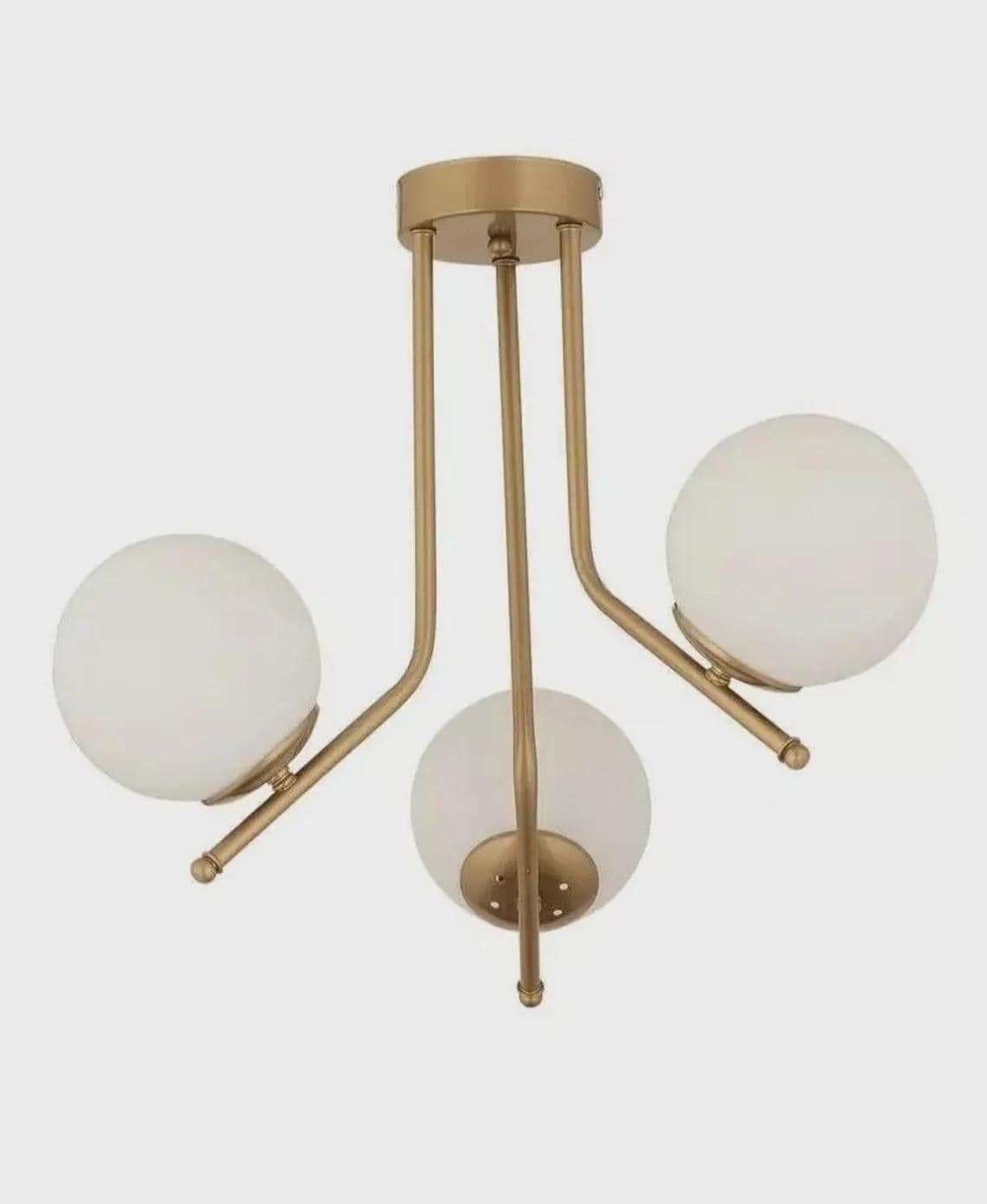 ミッドセンチュリー スティルノボ シャンデリア アンティーク イタリア 真鍮 1950年代イタリア製ミッドセンチュリー3アーム スティルノーヴォ真鍮