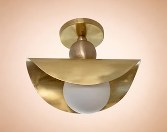 Italian Ceiling Flush Mount Brass Modern Brass Handmade Twisted Solid Brass Wall Sconce Italian Sculptural Lighting