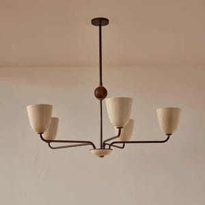 Brass Sputnik Chandelier: Mid-Century Modern Stilnovo Style, 3/5 Arm Ceiling Light
