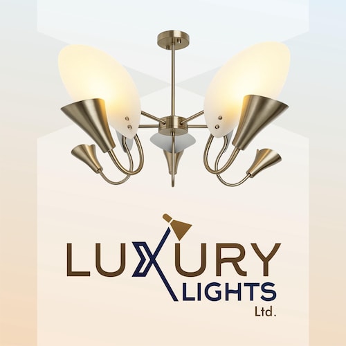 イタリア製ミッドセンチュリーのスティルノヴォ真鍮シャンデリア