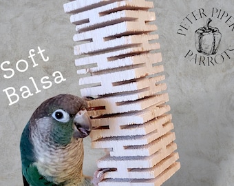 Balsa Slot Canyon Chipper | Natural Balsa Shredder | Safe Bird Foraging Toy