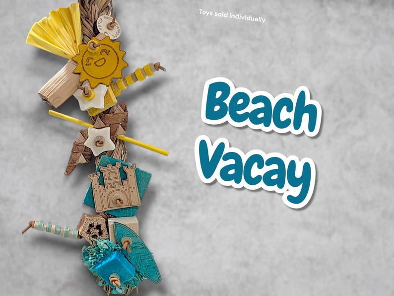 Seagrass Shredders Parrot Toy | Safe bird toy Beach Vacay