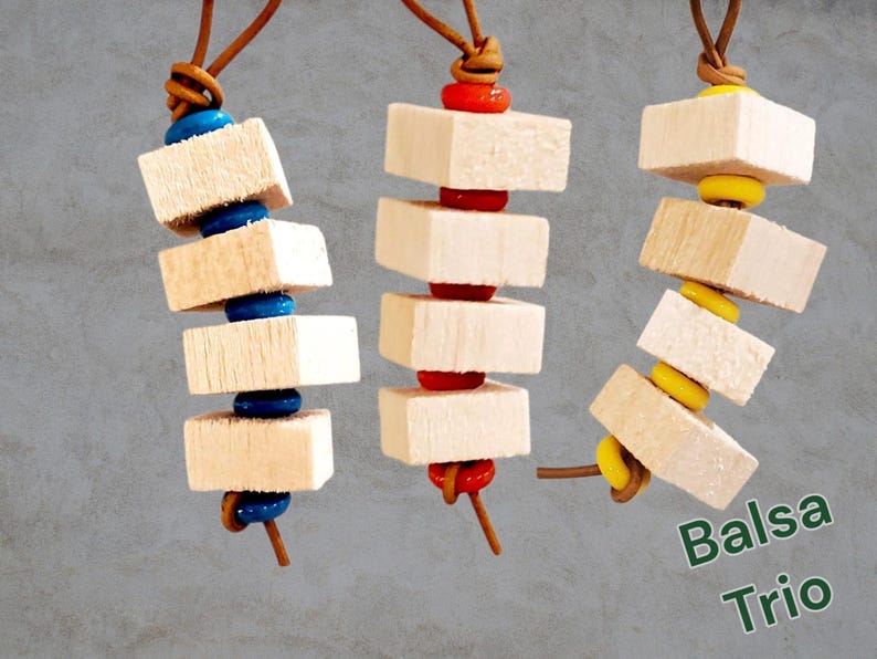 Chewer Parrot Toy | Natural Cork or Balsa Shredders | Safe Bird Foraging Toy image 3