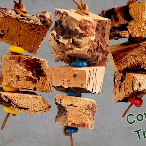 Chewer Parrot Toy | Natural Cork or Balsa Shredders | Safe Bird Foraging Toy image 4