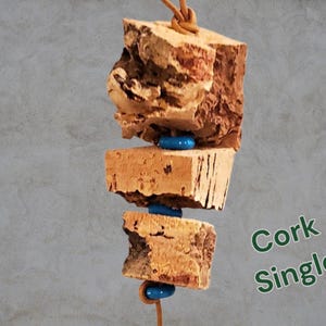 Chewer Parrot Toy | Natural Cork or Balsa Shredders | Safe Bird Foraging Toy image 8