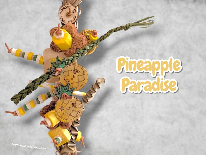 Seagrass Shredders Parrot Toy | Safe bird toy Pineapple Paradise