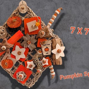 Seagrass Mat Shredders Parrot Toy | Safe bird toy Pumpkin Spice 7X7