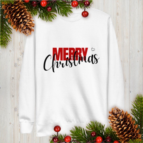 Merry Christmas Crewneck Sweater - Holiday Sweater - Winter Wear - Women's Sweater