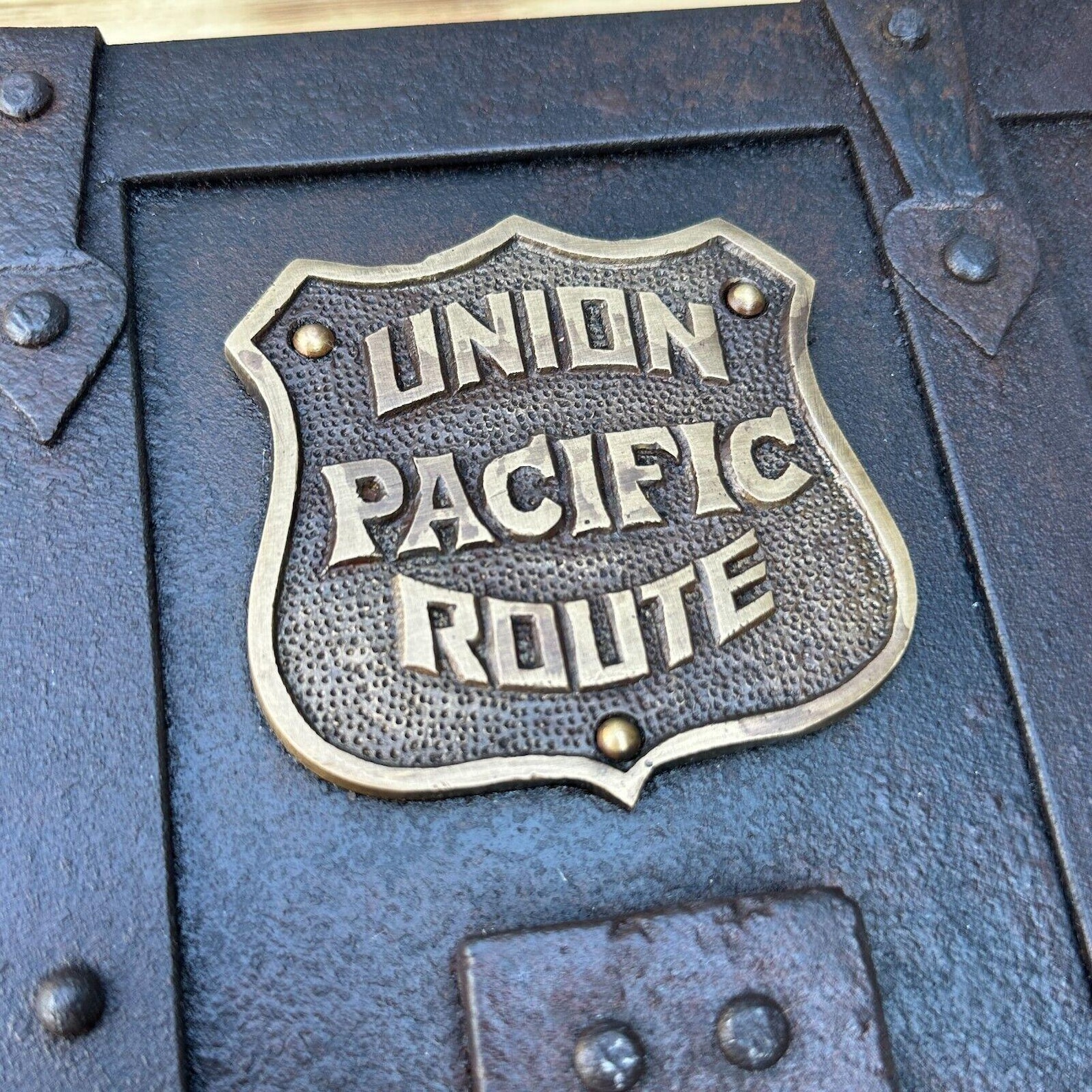 Union Pacific Route Iron Strong Box Chest With Antique Vintage Finish ...