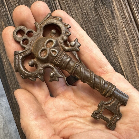 Pirate Skull Key Fancy Ornate Victorian Design With Antique