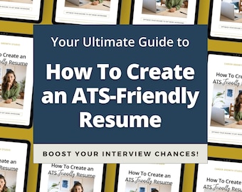 ATS Friendly Resume Guide, Cv Job Application Guide, Job Career Interview, Free Resume Scans ATS, Instant Download pdf, Mac & PC Compatible