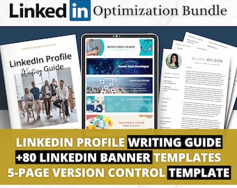 LinkedIn Profile Optimization Bundle, Professional Personal Branding, LinkedIn Career Banner for Job Search, Marketing for Job Applications