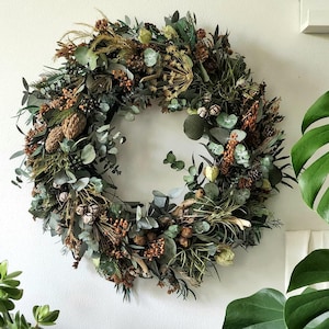 Natural Dried Flower Wreath - Preserved Flowers Wreath - Housewarming Gifts - Cottagecore Decor