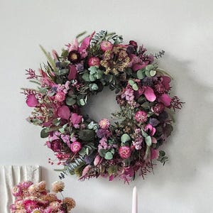 Preserved Flowers Wreath - Natural Dried Flower Wreath - Spring and Summer Home Decor - Floral Wall Hanging