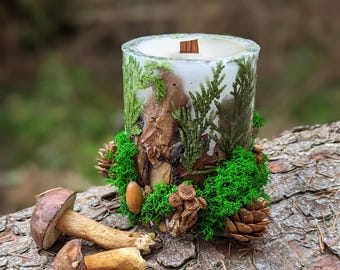 Scented Forest or Rustic Wood Wick Soy Wax Candle