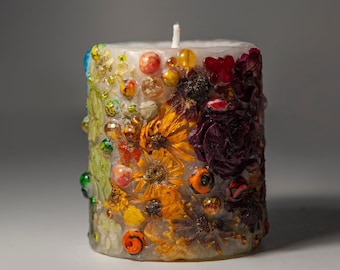 Rainbow aesthetic candles, unique homemade candle, cool candles as gifts for her