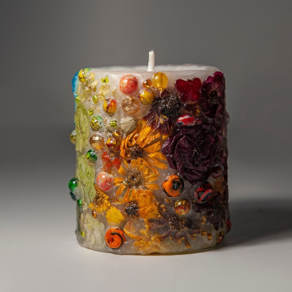 Rainbow aesthetic candles, unique homemade candle, cool candles as gifts for her
