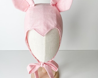 Pink adult Bat Bonnet, adult bat bonnet, pink bat bonnet, pink albino bat hat, pink albino bonnet, pink bonnet, pink bat costume, cosplay