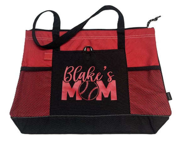 Personalized Baseball Mom Tote Personalized Name Bag for Baseball Player Name Bag Baseball Mom Accessories Custom Color Bag Baseball Gift