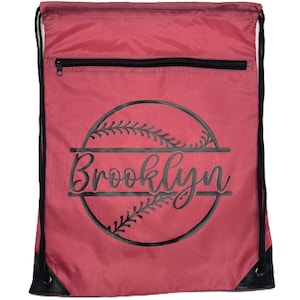 Softball Personalized Bag for Softball Customized Player Name Bag Personalized Cinch Sack for Softball Cinch Sack Team Name Drawstring Bag