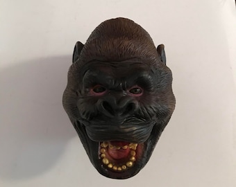 Vintage Placo Affe/Gorilla Vinyl Handpuppe Spielzeug 1997 Realistisches Wildtier