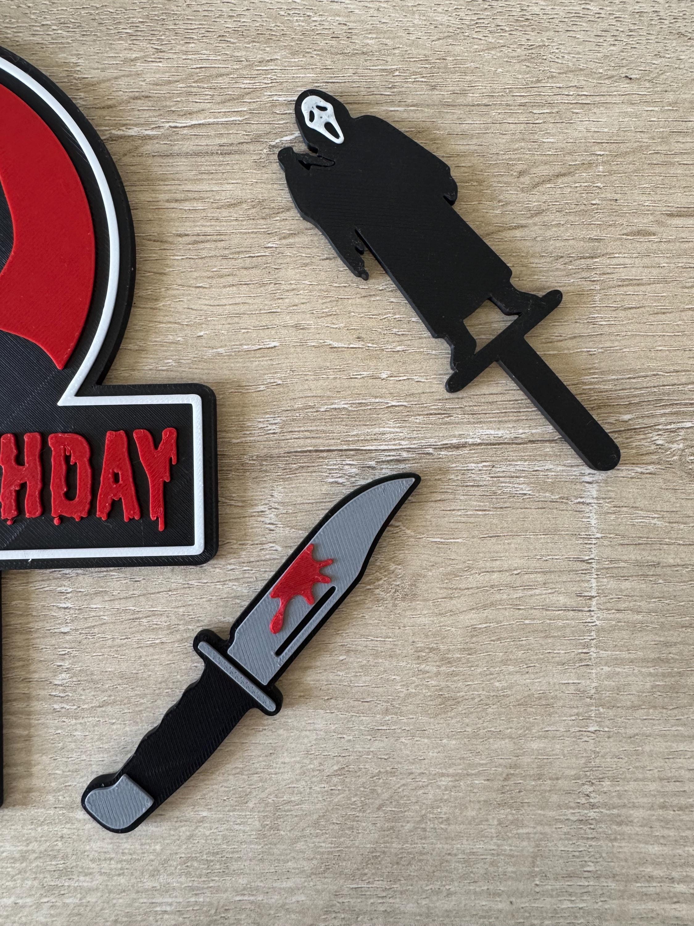 Scream Ramo Toppers Scream Ghostface Birthday Cake Topper – Horror Custom Age Decorations ...