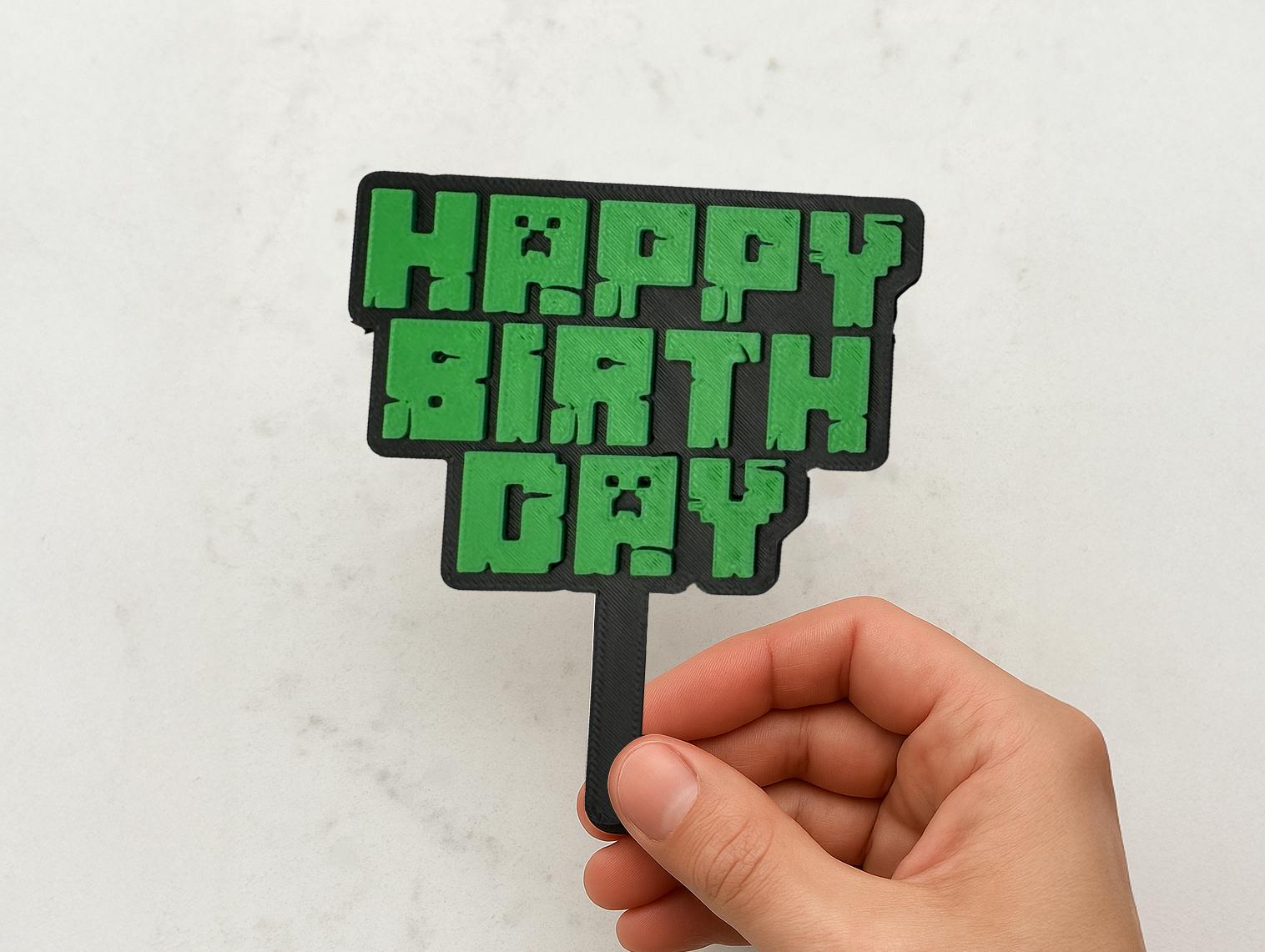 Minecraft Gamer Cake and Cupcake Toppers