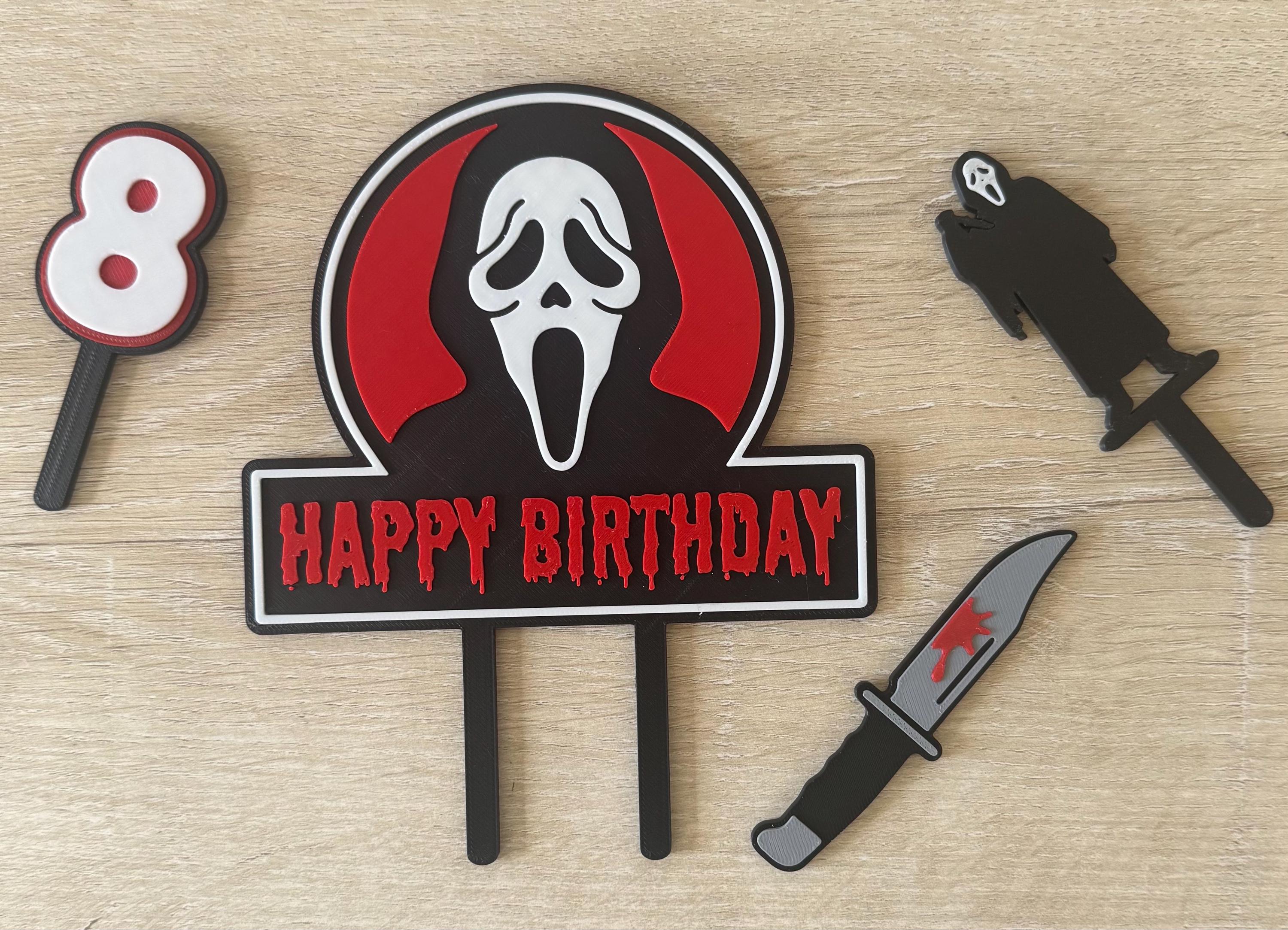 Scream Ramo Toppers Scream Ghostface Birthday Cake Topper – Horror Custom Age Decorations ...