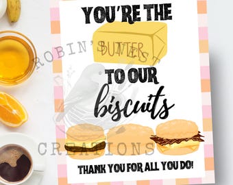 Cartello di apprezzamento per i biscotti, download digitale - Insegnanti, personale