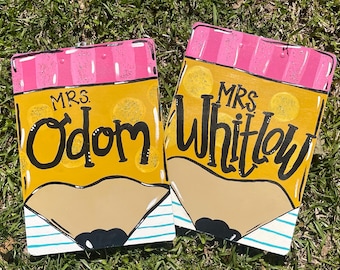 Hand Painted Teacher Pencil Clipboard