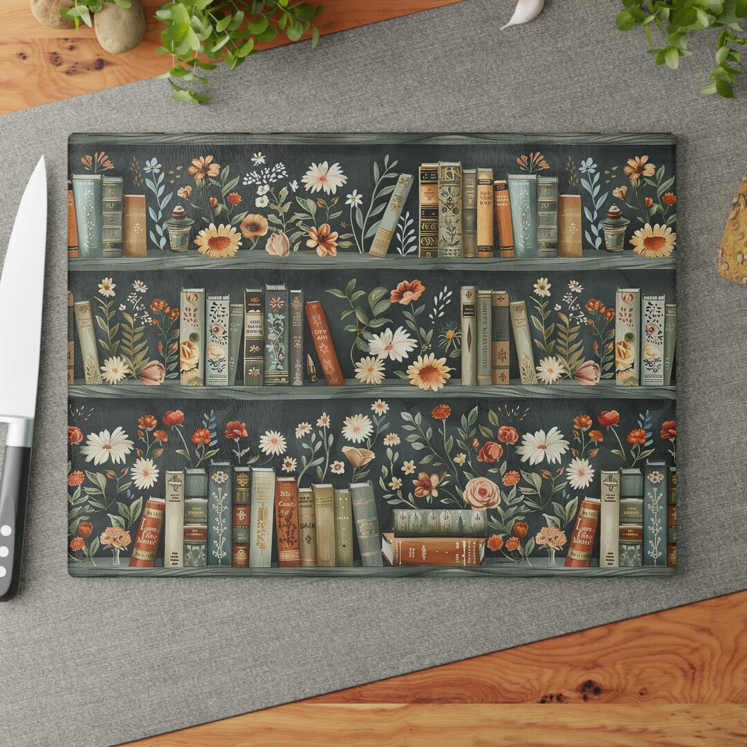 Picture Idea: Book Shelf Wildflower Cutting Board Floral Art Nature Kitchenware