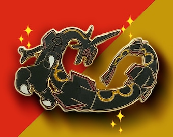 Gold Star Rayquaza Hard Enamel Pin
