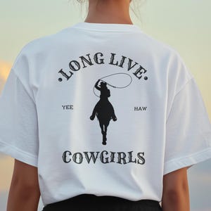 Long Live Cowgirls V-Neck Tee: Western Graphic Country Music Shirt