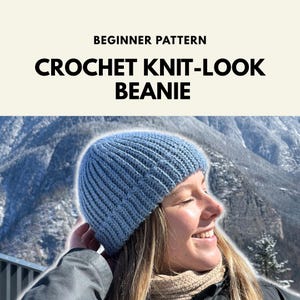 Easy Knit-Look Crochet Beanie Pattern: Beginner-Friendly Tutorial (PDF) + VIDEO