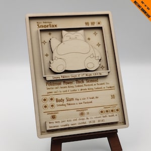 Pokémon Snorlax - Tarjeta de madera - 143 - 14/102 - Archivos de corte láser para madera - ¡Solo archivos de corte láser SVG/AI/DXF! + Soporte gratuito