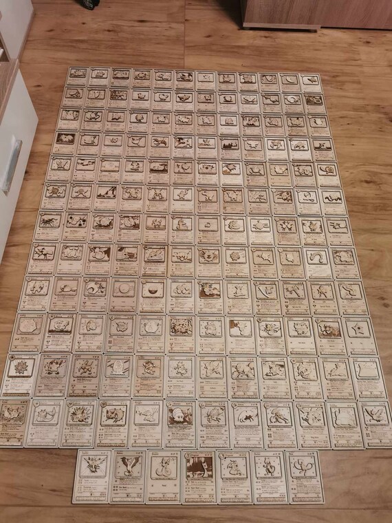 Base 151 Pokemon TCG Card SVG/Ai/DXF | Bundle Fan-Made Wooden Trading Card Designs + Free Stand | Laser Cut Engraving Digital Files Download