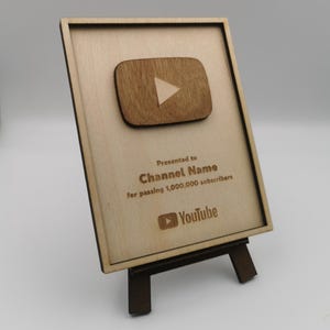 YOUTUBE Wooden Button - Subscribe Awards (Youtube, Twitch, Instagram, Onlyfans, Tiktok) - Laser cut BUNDLE