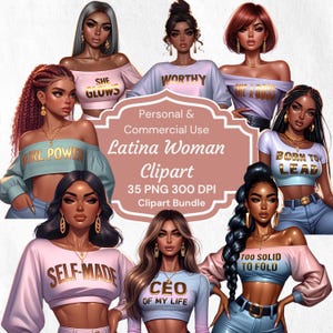 Clipart femme Latina, Art Latina, Latina Boss Clipart, fille d'agenda, Lady Boss, Clipart fille patron, Fashion Girl Clipart, Clipart femme patron