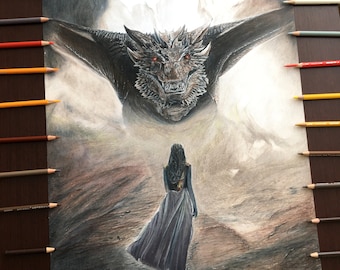 Poster con disegno della Casa del Drago, Arte di Drogon e Principessa