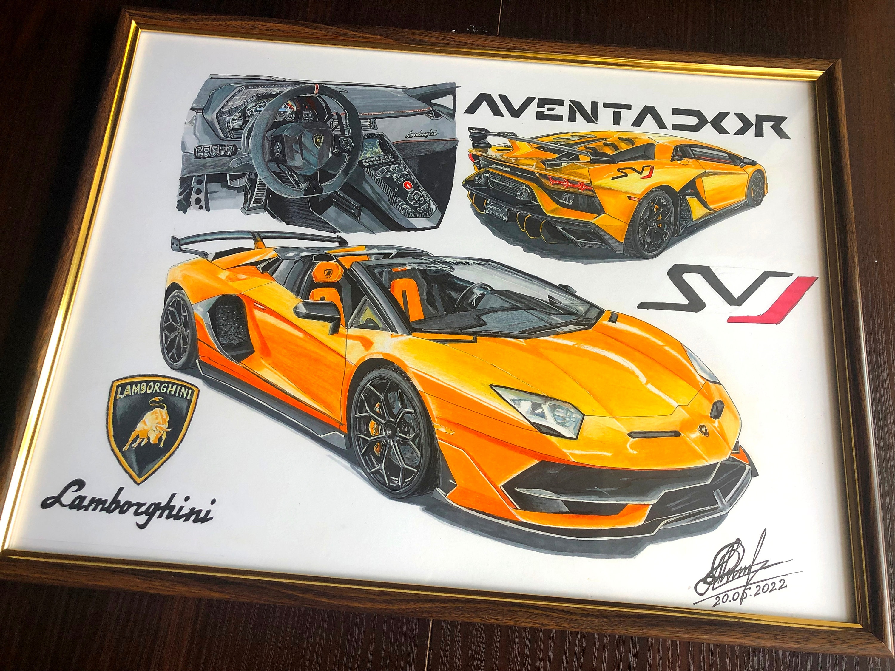 Lamborghini Aventador SVJ Drawing Hand Drawn Car Art digital Download lamborghini-aventador-svj-drawing-hand-drawn-car-art-digital-download